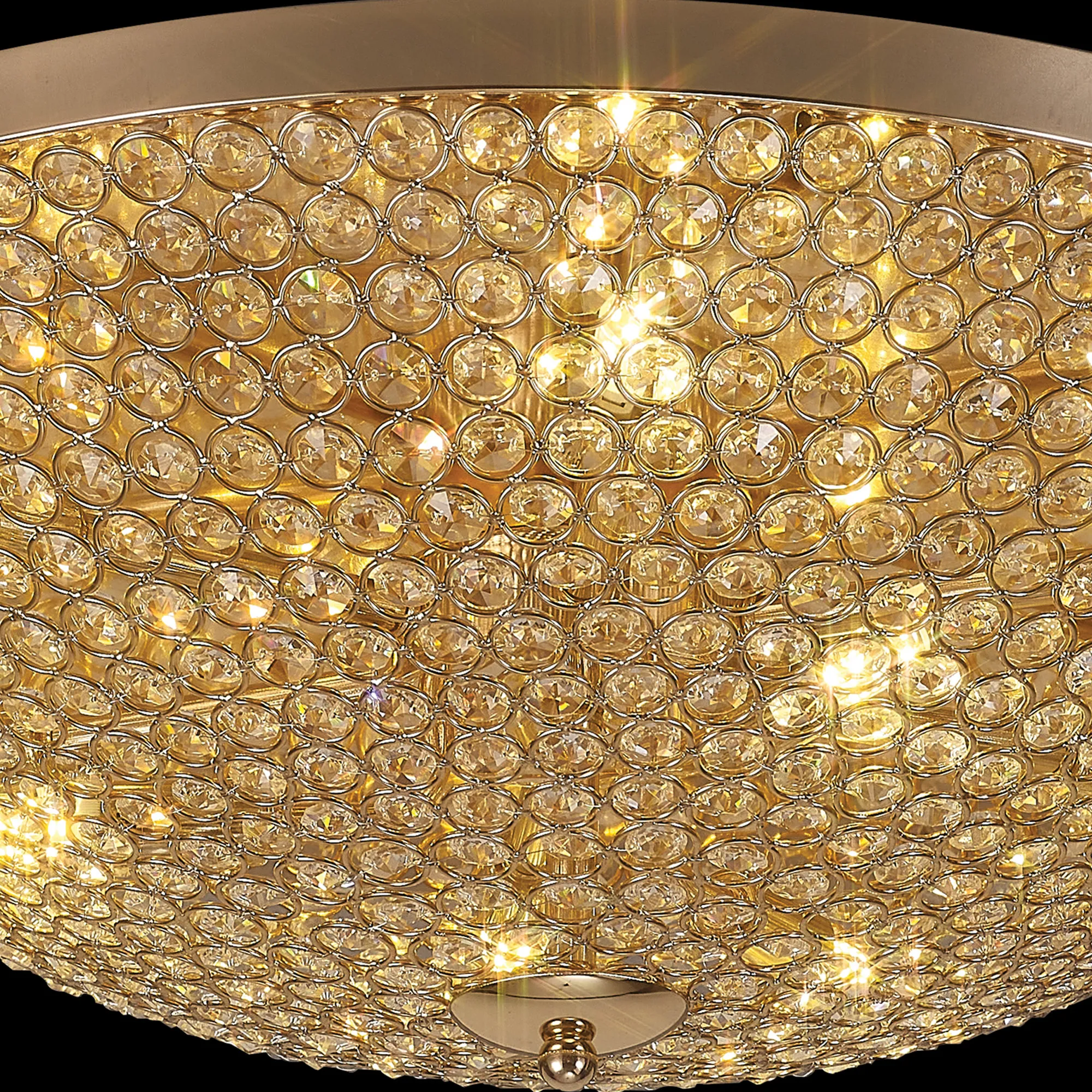 Ava Crystal Flush Ceiling 9 Light French Gold IL30763  Diyas Ava French Gold